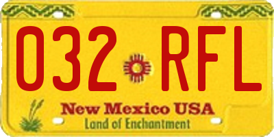 NM license plate 032RFL