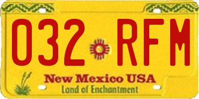 NM license plate 032RFM