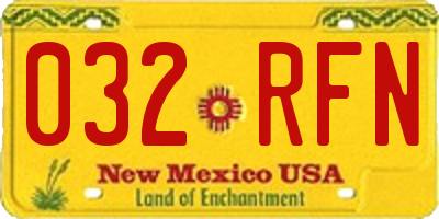 NM license plate 032RFN