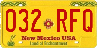 NM license plate 032RFQ