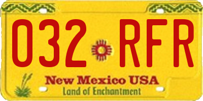 NM license plate 032RFR