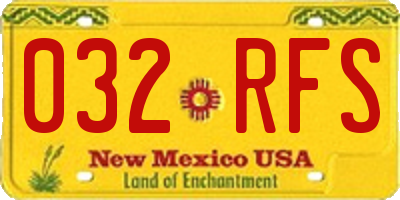 NM license plate 032RFS