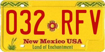 NM license plate 032RFV