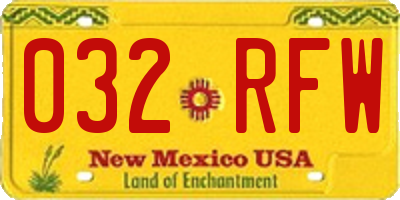 NM license plate 032RFW