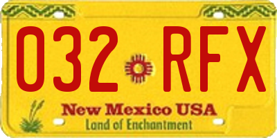 NM license plate 032RFX