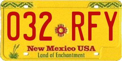 NM license plate 032RFY