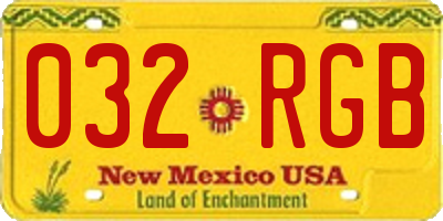 NM license plate 032RGB