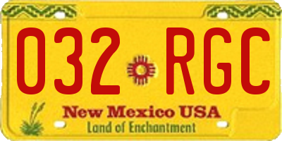 NM license plate 032RGC