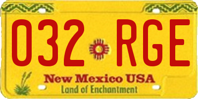 NM license plate 032RGE