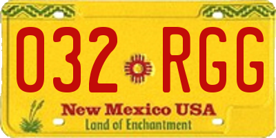 NM license plate 032RGG