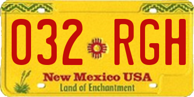 NM license plate 032RGH