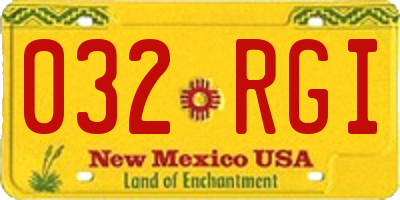 NM license plate 032RGI