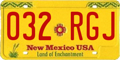 NM license plate 032RGJ