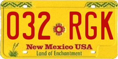 NM license plate 032RGK