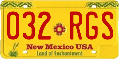 NM license plate 032RGS