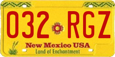 NM license plate 032RGZ