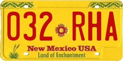 NM license plate 032RHA