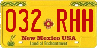 NM license plate 032RHH