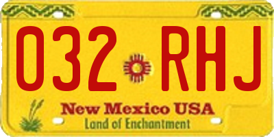 NM license plate 032RHJ
