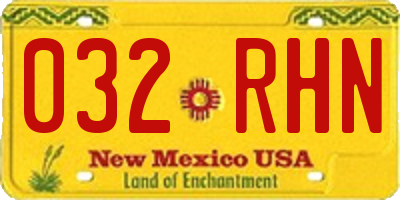 NM license plate 032RHN