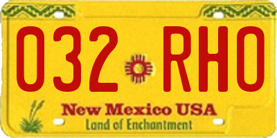 NM license plate 032RHO