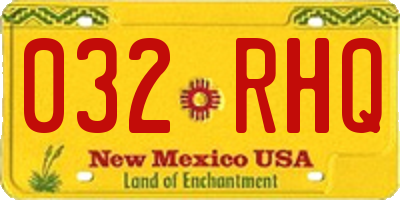 NM license plate 032RHQ