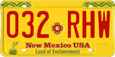 NM license plate 032RHW