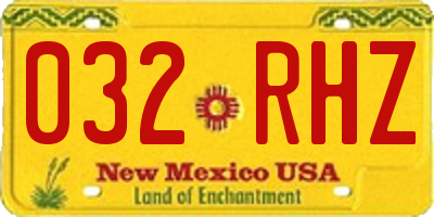 NM license plate 032RHZ