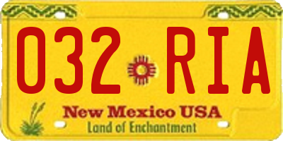 NM license plate 032RIA