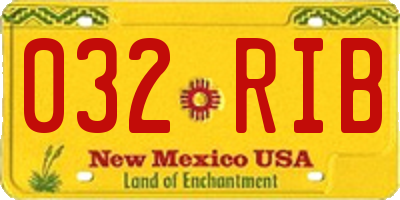 NM license plate 032RIB