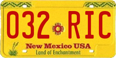 NM license plate 032RIC
