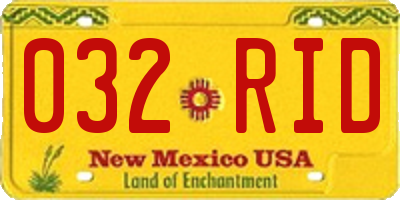 NM license plate 032RID