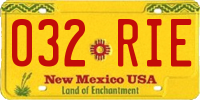 NM license plate 032RIE