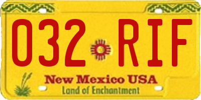 NM license plate 032RIF