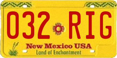 NM license plate 032RIG