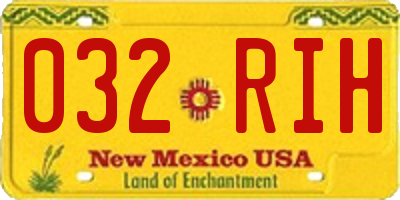 NM license plate 032RIH