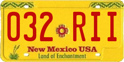 NM license plate 032RII