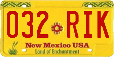 NM license plate 032RIK