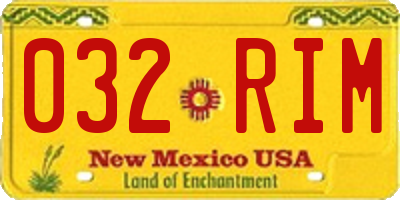 NM license plate 032RIM