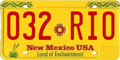 NM license plate 032RIO