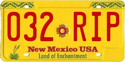 NM license plate 032RIP