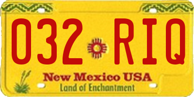 NM license plate 032RIQ