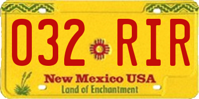 NM license plate 032RIR