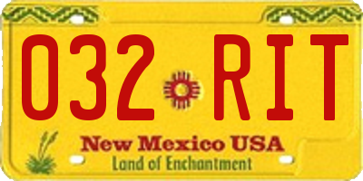 NM license plate 032RIT