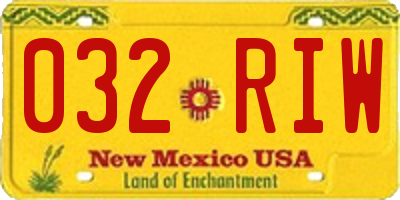 NM license plate 032RIW