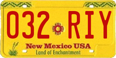 NM license plate 032RIY