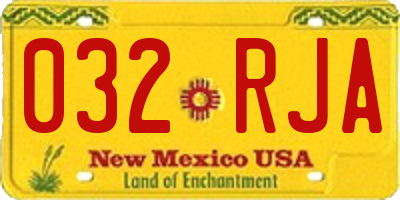 NM license plate 032RJA