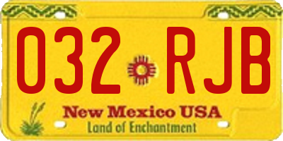 NM license plate 032RJB
