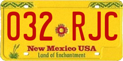 NM license plate 032RJC