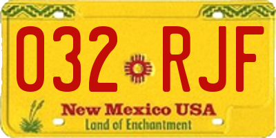 NM license plate 032RJF